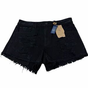 American Eagle Outfitters Vintage Hi-Rise Festival Shorts Distressed Black NWT